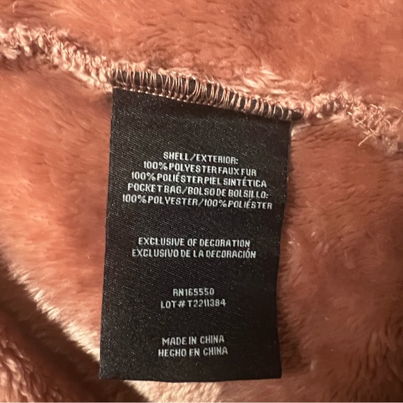 32 Degrees Heat Jacket Womens XXL Long Sleeve Mauve Zipper Pockets Velour Cozy - Picture 8 of 8